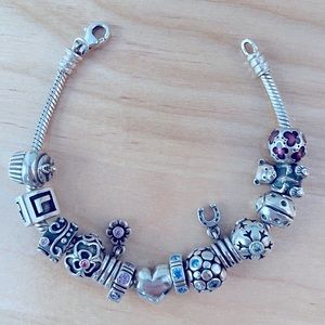Pandora bracelet with 14 charms